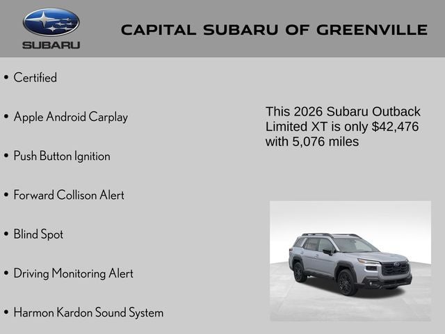 2026 Subaru Outback Limited XT