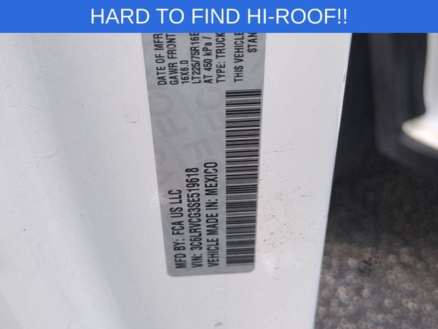 2025 RAM ProMaster 2500 Cargo Van Tradesman High Roof 136' WB w/Pass Seat