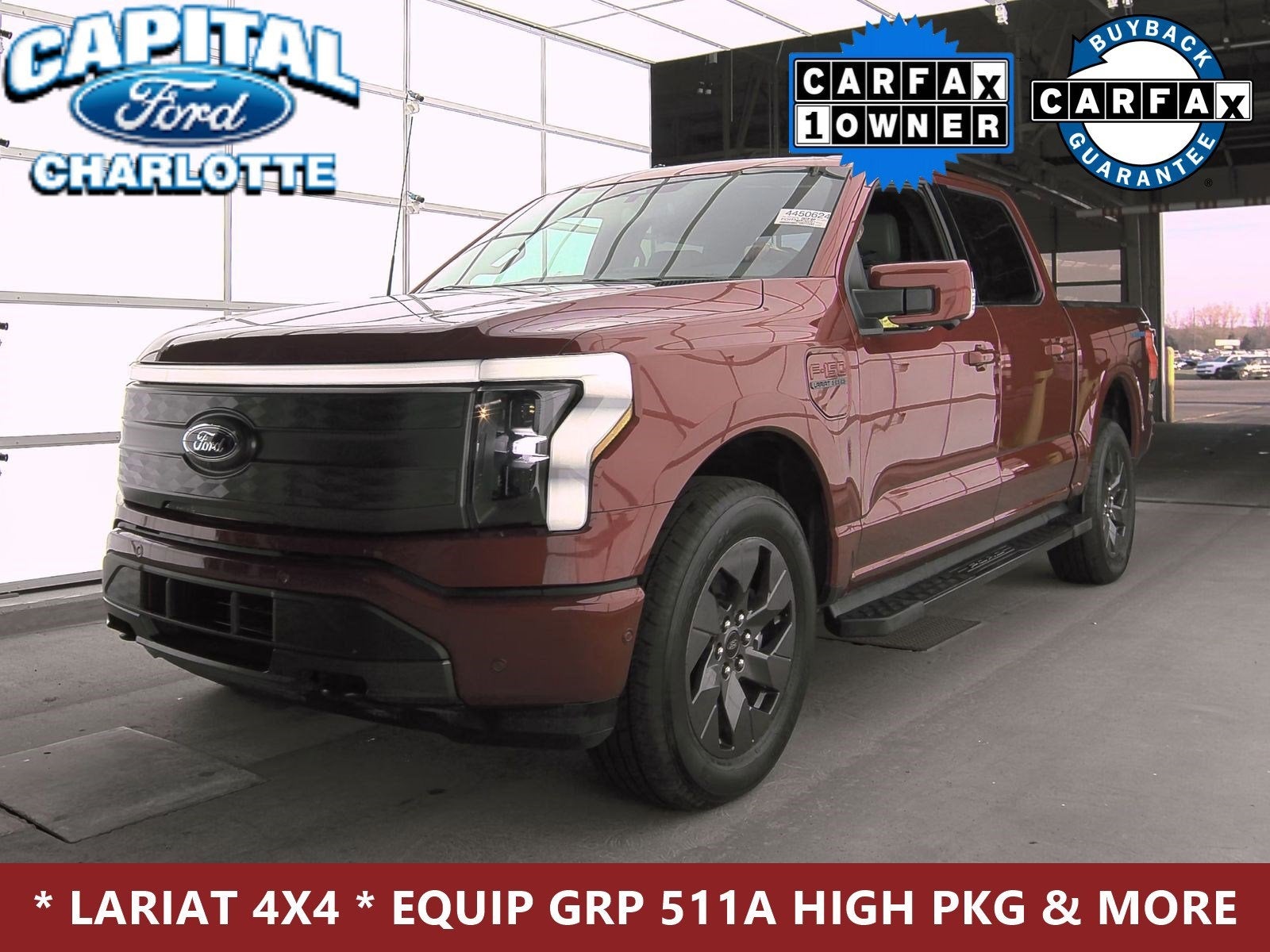 Used 2022 Ford F-150 Lightning Lariat with VIN 1FT6W1EV1NWG00033 for sale in Charlotte, NC