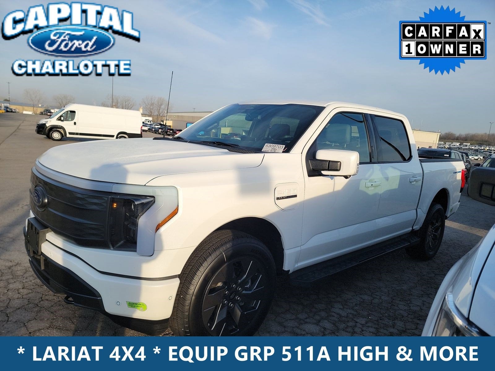 Used 2023 Ford F-150 Lightning Lariat with VIN 1FT6W1EVXPWG04357 for sale in Charlotte, NC