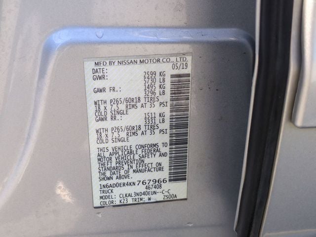 2019 Nissan Frontier SL