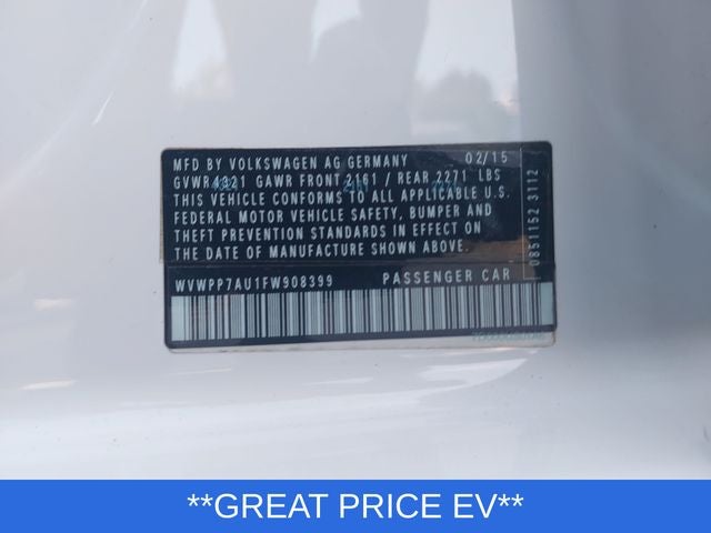 2015 Volkswagen e-Golf SEL Premium