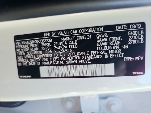 2019 Volvo XC60 T6 Momentum