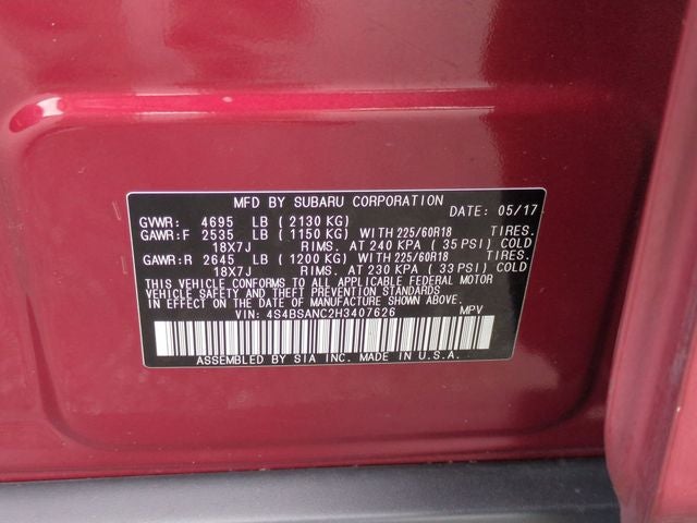 2017 Subaru Outback 2.5i Limited