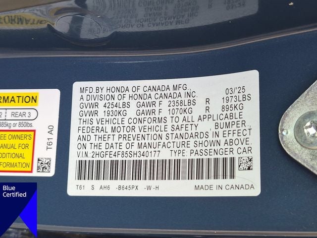 2025 Honda Civic Hybrid Sport